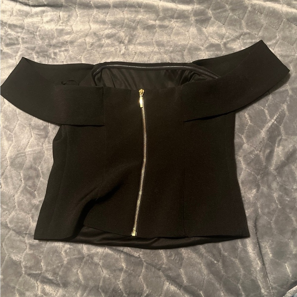 Dressy Black Off-Shoulder Top